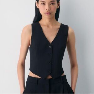 Aritzia Wilfred Black Button-Up Vest